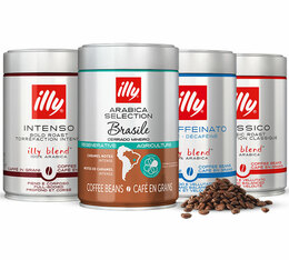 4 x 250 g -Café en grain -  Pack découverte gamme sélection 100% Arabica - ILLY