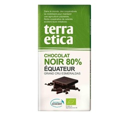 Tablette Chocolat Noir 80% Equateur Bio - 100 g - TERRA ETICA 