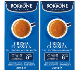 2 x 250 g - Café moulu - Crema Classica Blend - CAFFÈ BORBONE