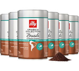 6 x 250 g - Café moulu - Arabica Sélection Brésil Cerrado Mineiro - ILLY