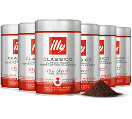 6 x 250 g - Café moulu - Classico spécial filtre - ILLY