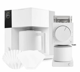 Cafetière filtre Aiden Precision blanc avec filtres à café + Moulin à café Ode FELLOW