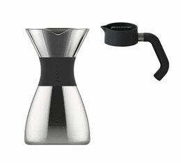 Cafetière filtre manuelle argent Pour Over + poignée verseuse ASOBU