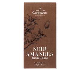 Tablette chocolat noir et amandes - 85 g - CAFÉ-TASSE