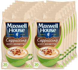 12 x 340 g - Café soluble pour professionnels - Cappuccino Noisette - MAXWELL HOUSE 