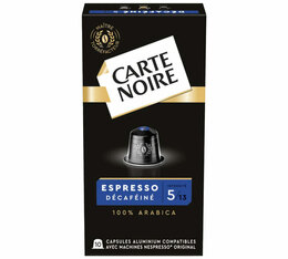 10 capsules compatibles Nespresso* Original Espresso Décaféiné - CARTE NOIRE