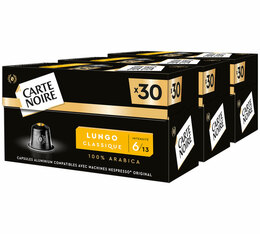 90 capsules compatibles Nespresso* Original Espresso Lungo n°6 - CARTE NOIRE
