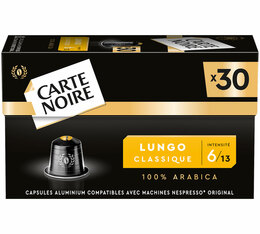 30 capsules compatibles Nespresso* Original Espresso Lungo N°6 - CARTE NOIRE