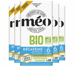 100 Capsules compatibles Nespresso* Original Décaféinés Bio - CAFES MEO