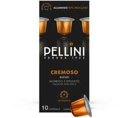 Capsules Pellini Cremoso compatibles Nespresso Original 10 capsules aluminium