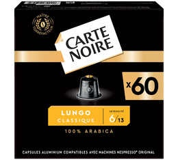 60 capsules compatibles Nespresso* Original Espresso Lungo N°6 - CARTE NOIRE