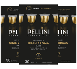 90 capsules compatibles Nespresso* Original Gran Aroma - PELLINI