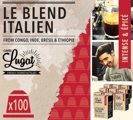100 capsules compatibles Nespresso* Original Le Blend Italien - CAFÉS LUGAT