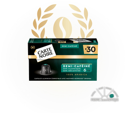capsules compatibles nespresso demi cafeine carte noire 30 