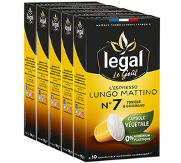 50 capsules végétales Espresso Lungo Mattino  - Nespresso compatible - CAFES LEGAL