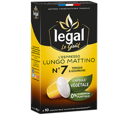 10 capsules végétales Lungo Mattino - Nespresso® compatible - LEGAL