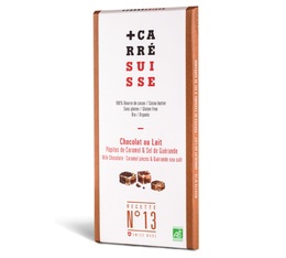 Tablette Chocolat au Lait Pépites caramel & sel de Guérande Bio n°13 - 100g- Carré Suisse