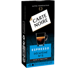 10 capsules Espresso Décaféiné - Nespresso® compatible - CARTE NOIRE