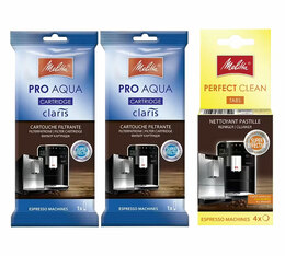 Kit d'entretien MELITTA - 2 cartouches filtrantes + Pastilles de nettoyage 