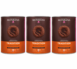 Lot 3 Boîtes Chocolat Poudre Tradition 32% cacao - Vrac 3 x 1 kg - MONBANA 