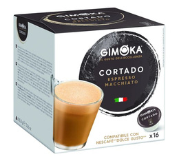 16 Capsules compatibles Nescafe® Dolce Gusto® Espresso Cortado - GIMOKA 