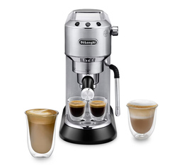 Machine expresso DELONGHI Dedica Arte EC885.M Metal buse vapeur LatteArt + Pack Barista