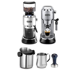 DELONGHI Pack barista ECKG6821.M machine expresso Dedica et moulin à café + accessoires
