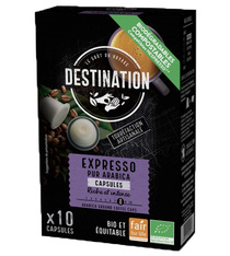 10 Capsules compatibles Nespresso - Expresso équitable Pur Arabica - DESTINATION