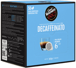 Pr&eacute;paration d'un espresso d&eacute;caf&eacute;in&eacute; avec une dosette papier ESE Caff&egrave; Vergnano