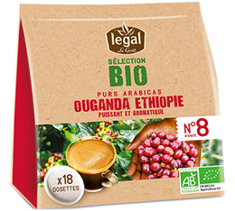 Dosettes souples Ouganda Ethiopie Bio x 18 - Legal pour Senseo®