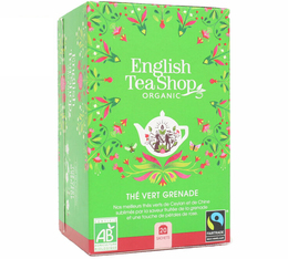 Thé Vert Grenade et pétales de rose bio -  20 sachets fraicheurs - English Tea Shop