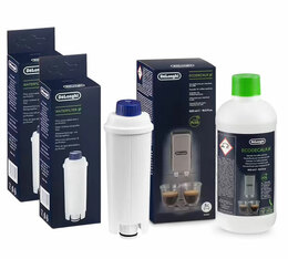 Pack Entretien DELONGHI - 2 cartouches filtrantes DLSC002 + Détartrant DLSC500