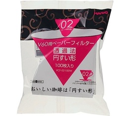 Filtre papier conique pour dripper v60 VDC-02 Hario (Japon) x100