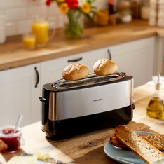 philips grillepain metal et noir hd2692