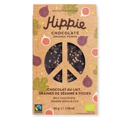 Tablette Chocolat au lait, graines de sésame & figues - 50g - Hippie Chocolate