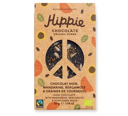 Tablette Chocolat noir, mandarine, bergamote & graines de tournesol - 50g - Hippie Chocolate
