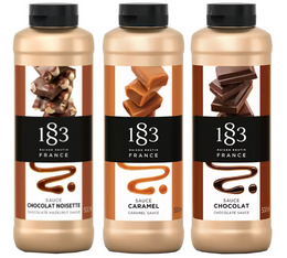 Lot de 3 toppings 500 ml - Chocolat noisette, caramel, chocolat - 1883 ROUTIN