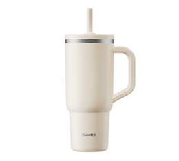 Gourde isotherme paille et bouchon étanche sable - 90 cl - QWETCH