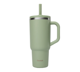 Gourde isotherme paille et bouchon étanche vert tilleul - 90 cl - QWETCH