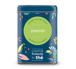 Boîte Thé Vert Jasmin avec Fleurs - Vrac 100 g - COMPTOIR FRANÇAIS DU THÉ