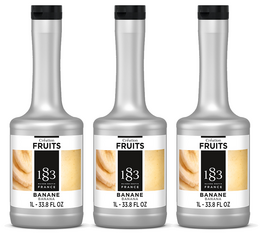 Lot de 3 purée de fruit Création Fruits 1883 - Banane - 3 x 1 L