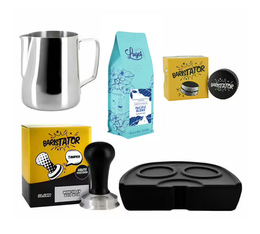 Barista-Set: Tamper, Leveler, Milchkanne, Tampermatte Baristator