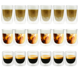 18 Verres double paroi Mila 10 cl, 25 cl, 35 cl - Pylano