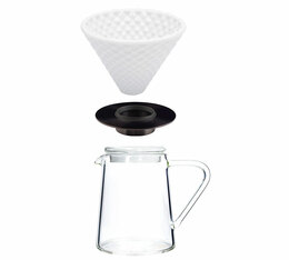 Set Dripper LOVERAMICS Strong White avec support et carafe