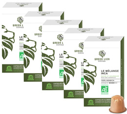 Pack Capsules Bio Le mélange Inca x50 Green Lion Coffee compatibles Nespresso