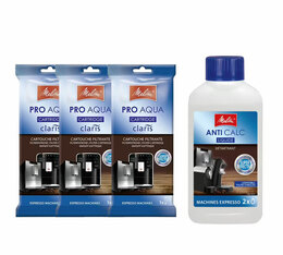 Pack entretien MELITTA - cartouche filtrante Pro Aqua + détartrant Anti Calc