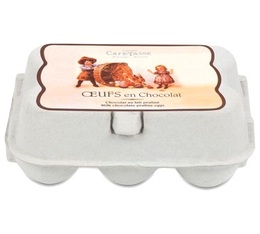Boîte de 6 Œufs Chocolat au Lait Praliné - 78 g - CAFÉ TASSE