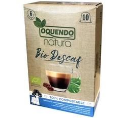 Oquendo Natura Bio Descaf organic & compostable decaffeinated coffee capsules for Nespresso x 10