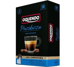 Oquendo Placidezza decaffeinated biodegradable capsules for Nespresso x 10
