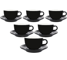 Tasses - ORIGAMI - tasses et sous tasses Latte Bowl noir 19 cl x6